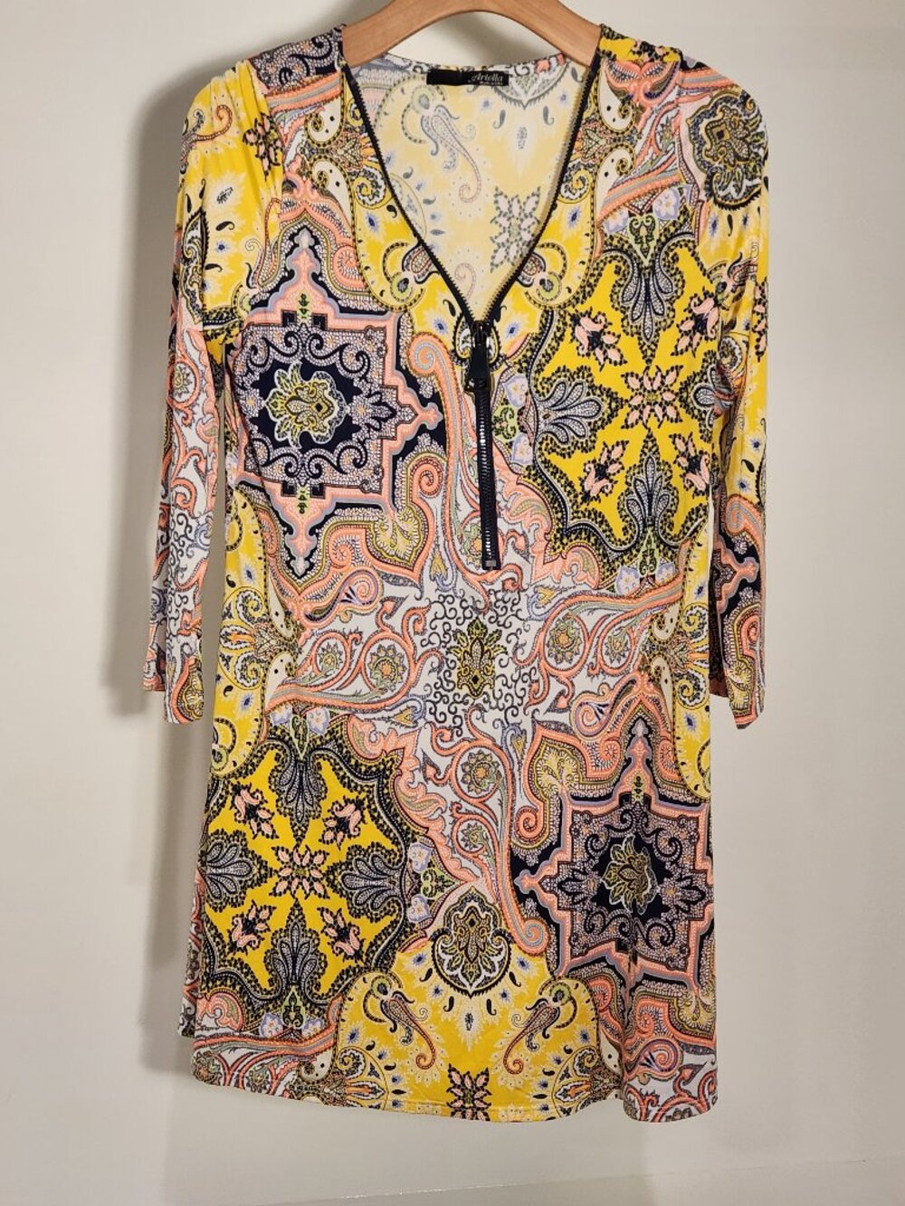 Paisley ARIELLA 3/4" Sleeve DRESS Women's Size M